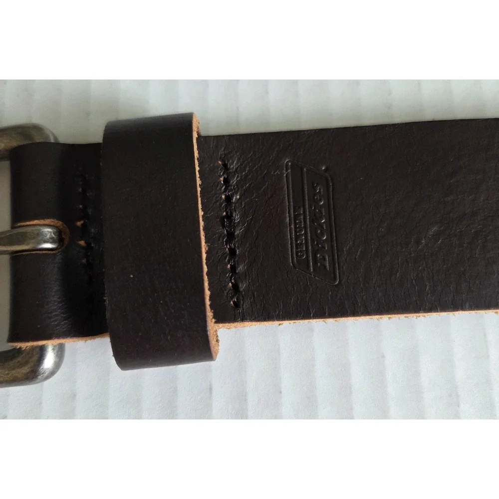 Dickies Men's Brown Fully Adjustable Perforated Leather Belt Casual Work Belt 38